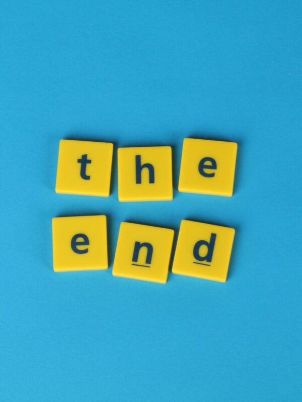 Tiled graphic spelling "The End"